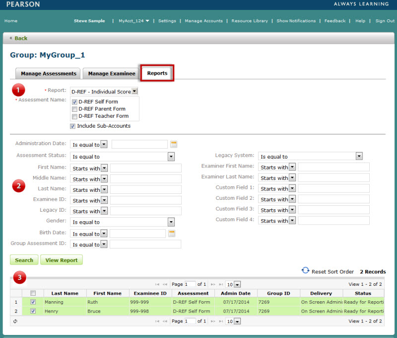 Generating Group Reports